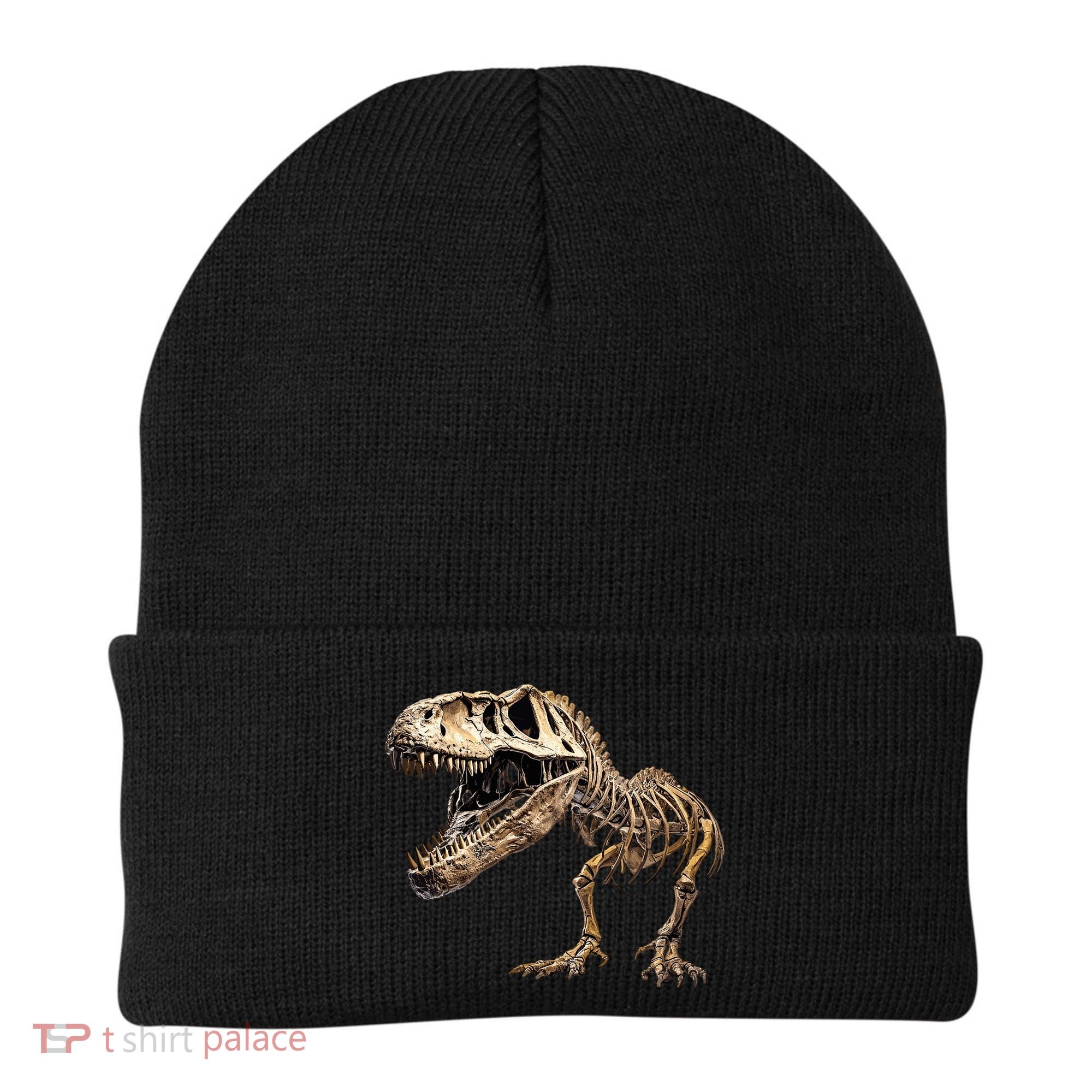 Dinosaur Skeleton T Rex Dino Scary Funny Gift Beanie