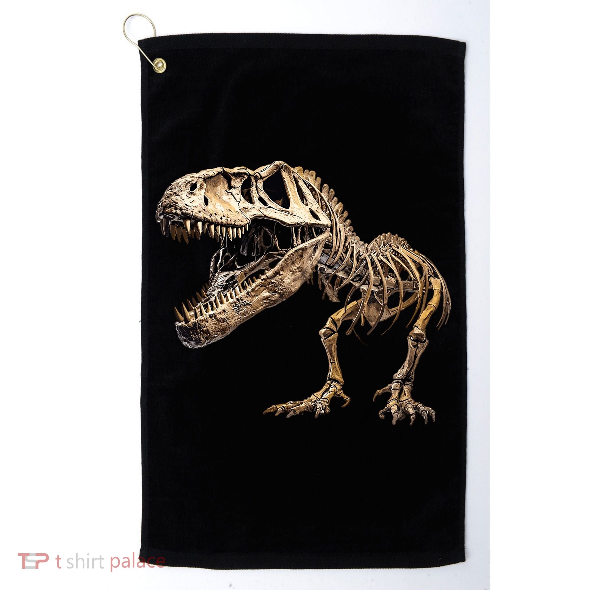 Dinosaur Skeleton T Rex Dino Scary Funny Gift Golf Towel