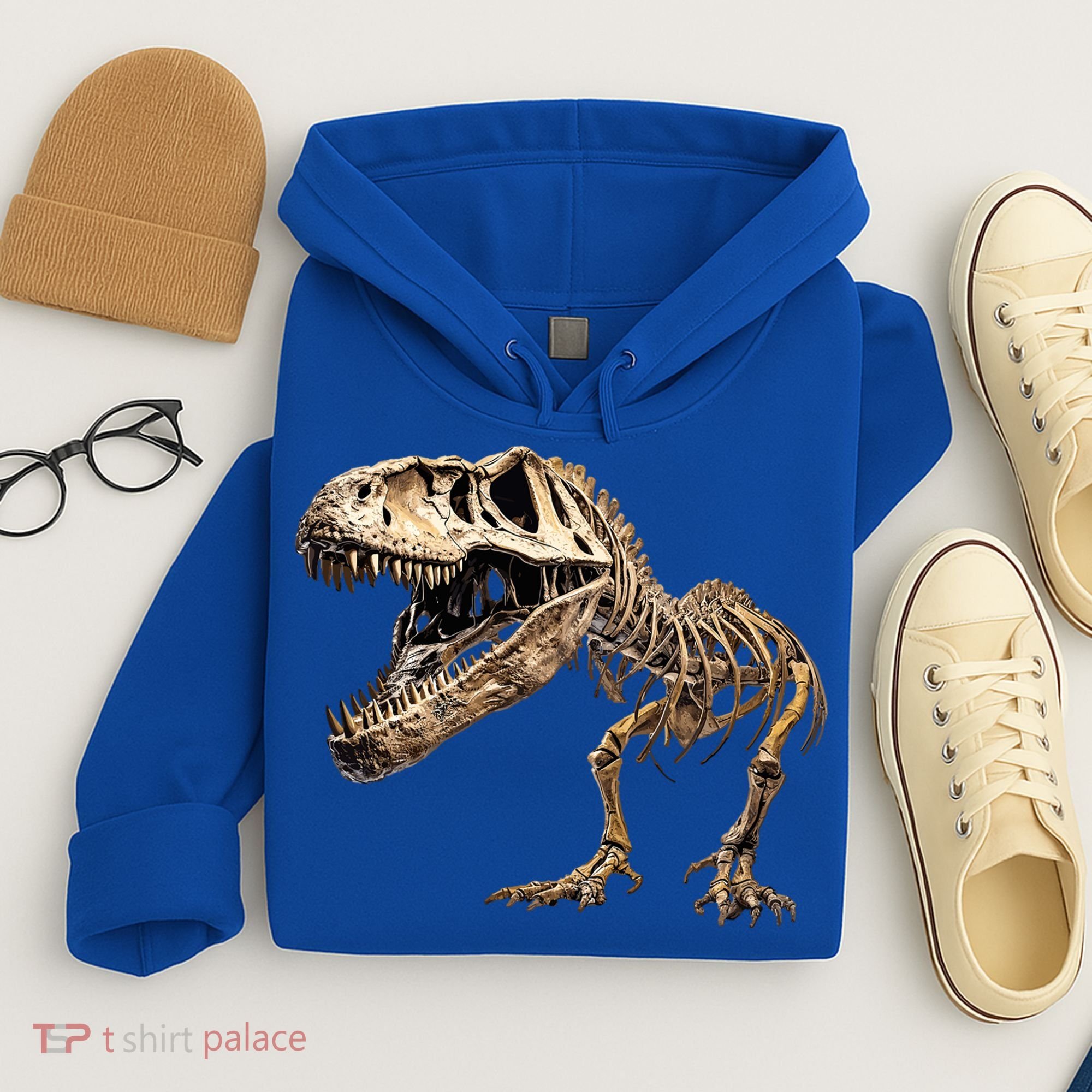 Dinosaur Skeleton T Rex Dino Scary Funny Gift Hoodie