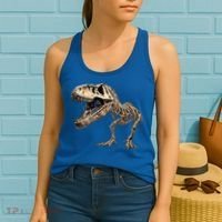 Dinosaur Skeleton T Rex Dino Scary Funny Gift Women's Tank Top thumb 2