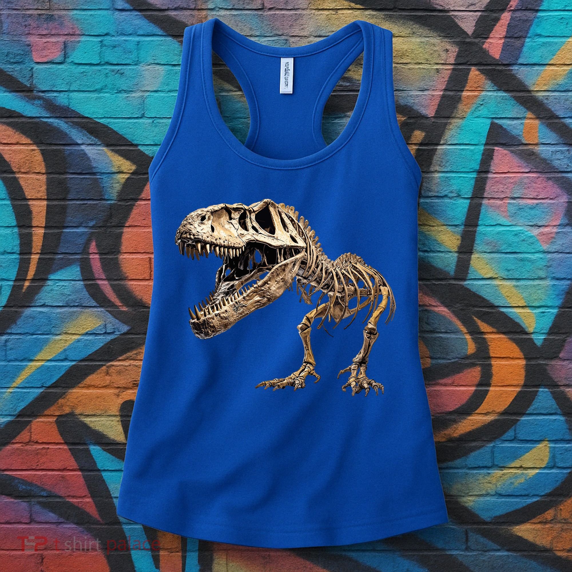Dinosaur Skeleton T Rex Dino Scary Funny Gift Women's Tank Top