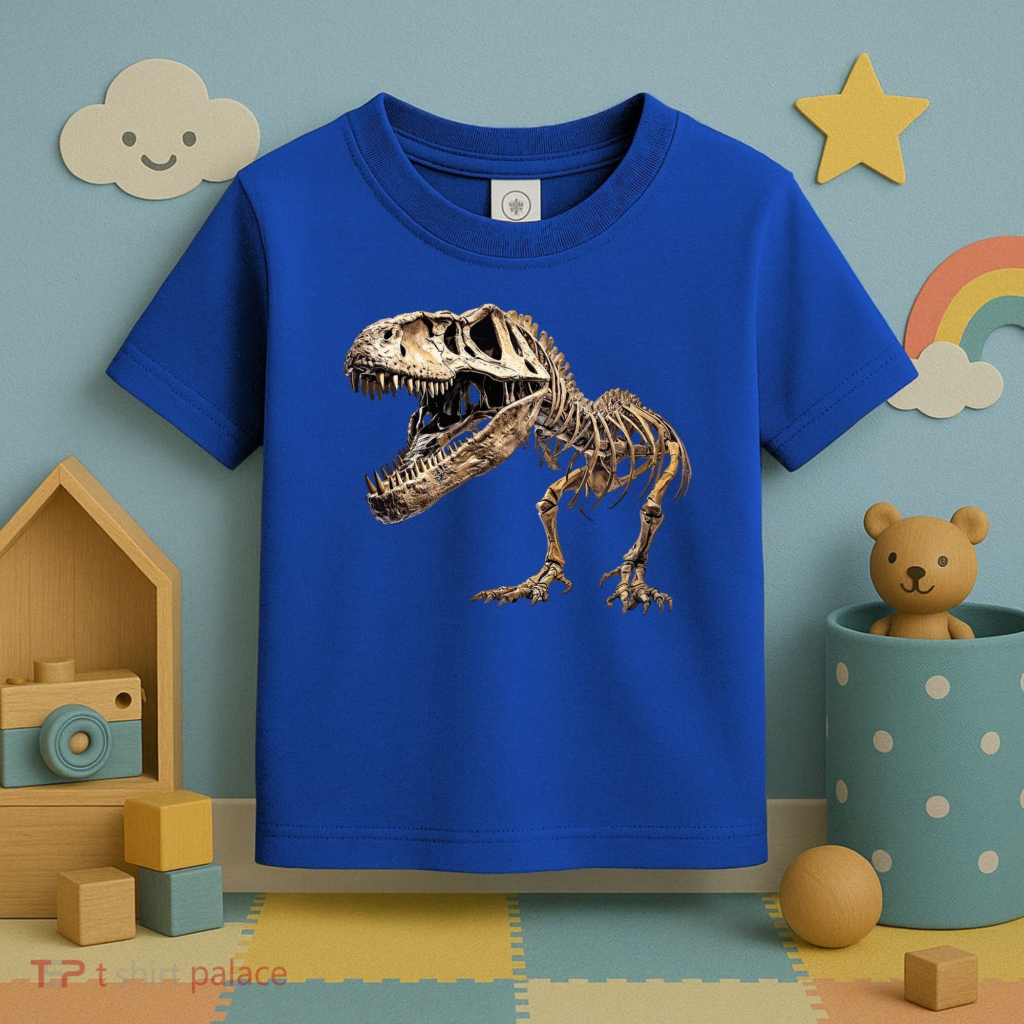 Dinosaur Skeleton T Rex Dino Scary Funny Gift Toddler T-Shirt
