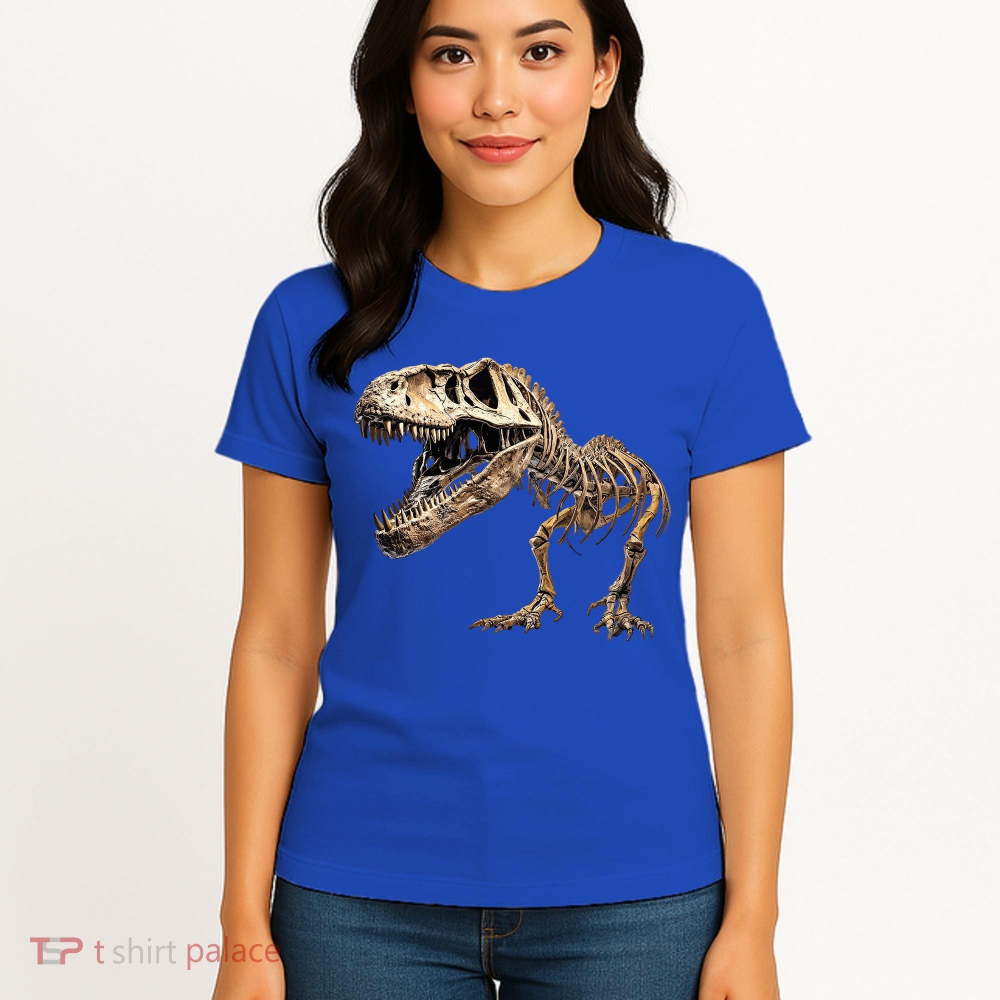 Dinosaur Skeleton T Rex Dino Scary Funny Gift Women's T-Shirt