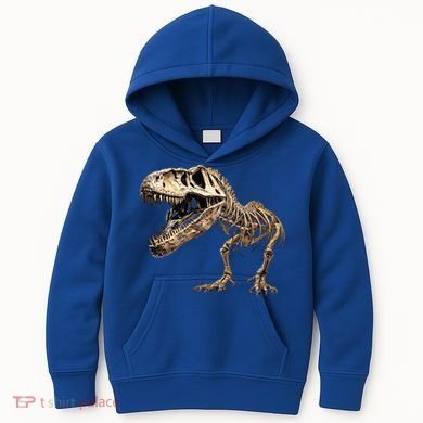 Dinosaur Skeleton T Rex Dino Scary Funny Gift Kids Hoodie