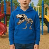 Dinosaur Skeleton T Rex Dino Scary Funny Gift Kids Hoodie thumb 2