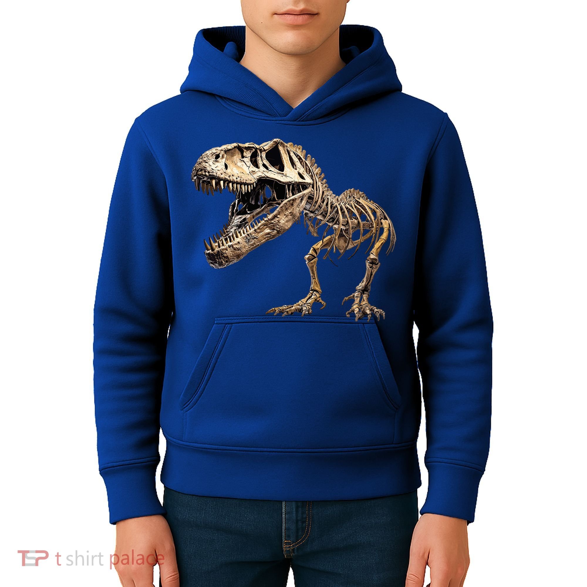 Dinosaur Skeleton T Rex Dino Scary Funny Gift Kids Hoodie
