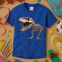 Dinosaur Skeleton T Rex Dino Scary Funny Gift Kids T-Shirt thumb 3