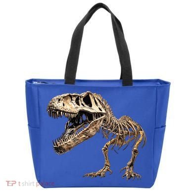 Dinosaur Skeleton T Rex Dino Scary Funny Gift Tote Bag