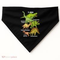 Dinosaur Species T Rex  Triceratops Dinosaur  USA-Made Doggie Bandana thumb 0