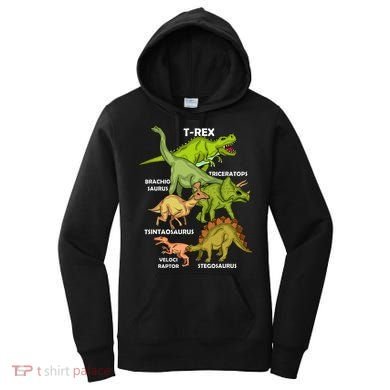 Dinosaur Species T Rex  Triceratops Dinosaur  Women's Hoodie