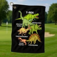 Dinosaur Species T Rex  Triceratops Dinosaur  Golf Towel thumb 1