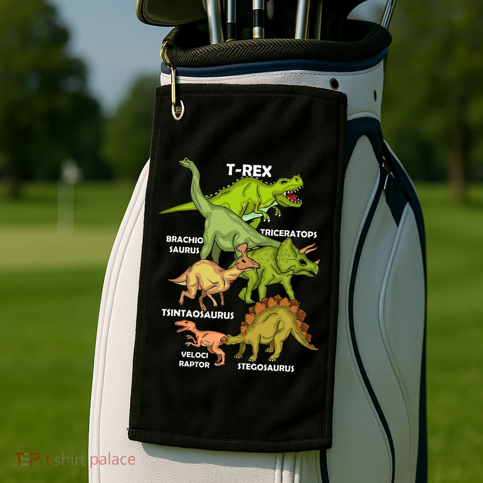 Dinosaur Species T Rex  Triceratops Dinosaur  Golf Towel