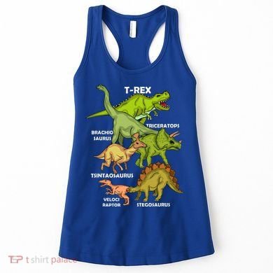 Dinosaur Species T Rex  Triceratops Dinosaur  Women's Tank Top
