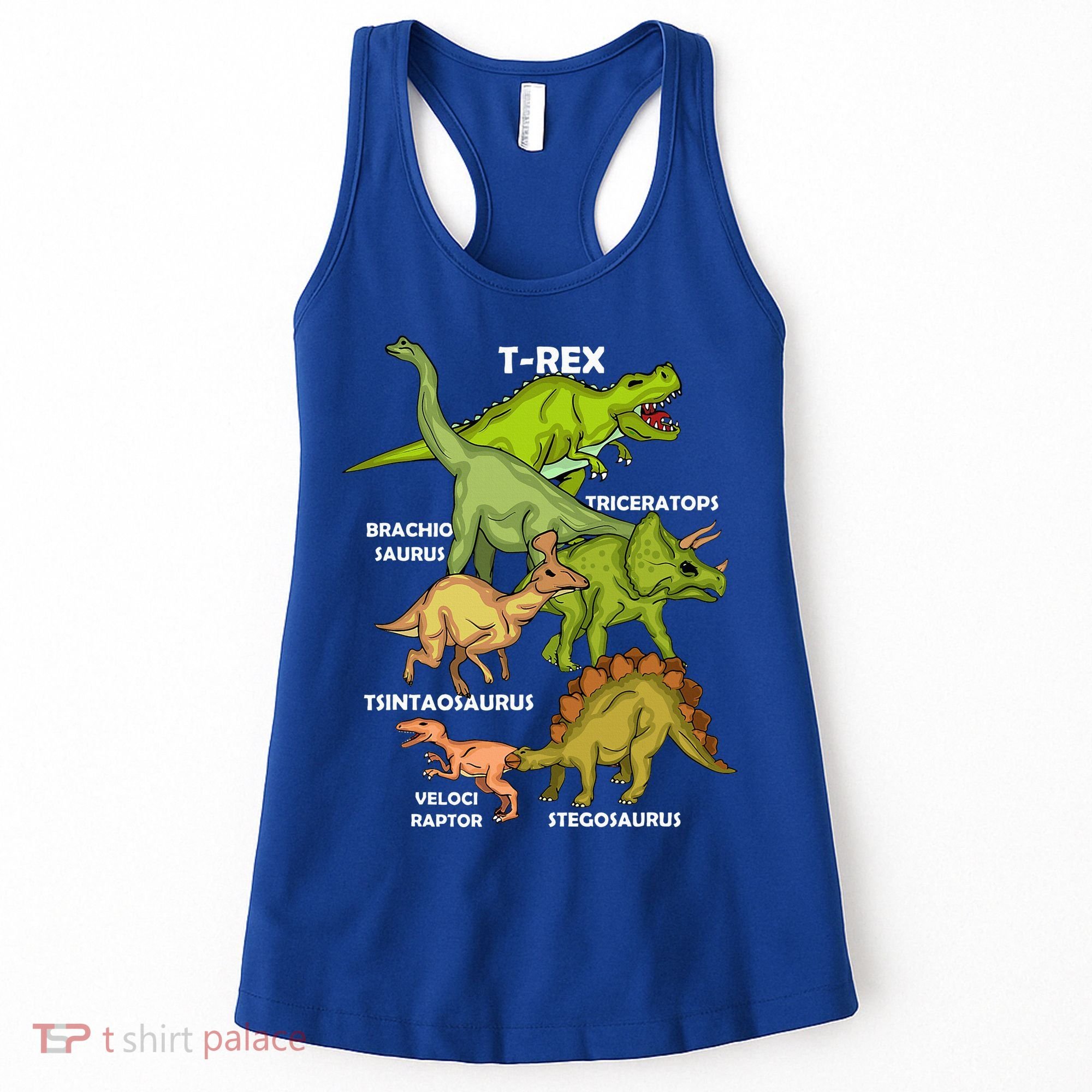 Dinosaur Species T Rex  Triceratops Dinosaur  Women's Tank Top