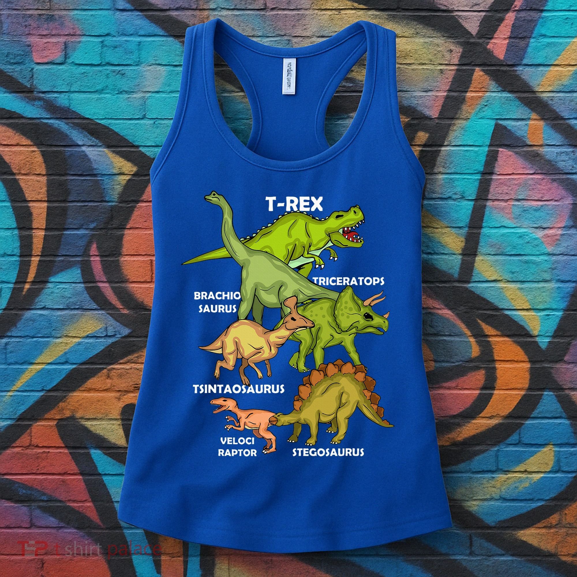 Dinosaur Species T Rex  Triceratops Dinosaur  Women's Tank Top