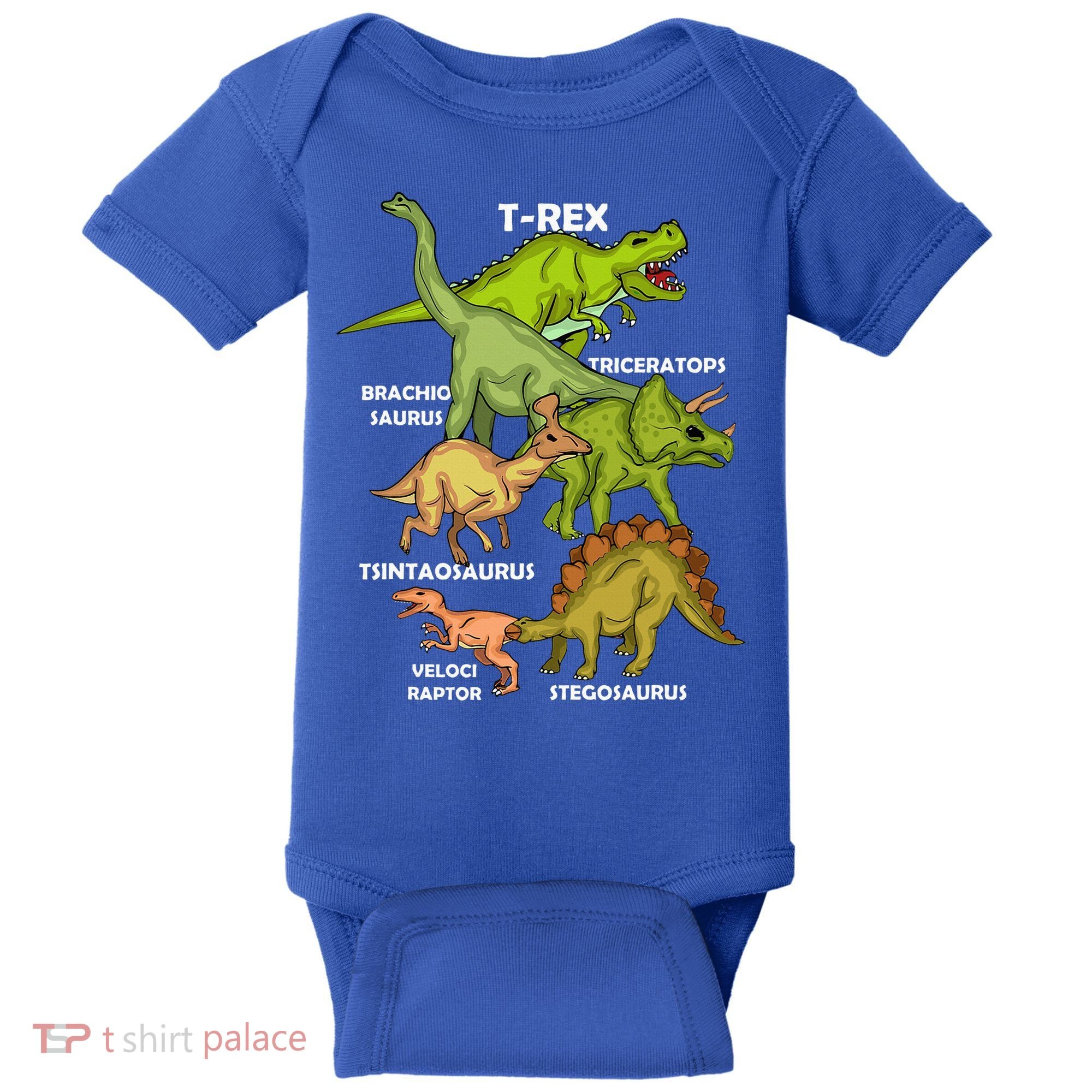Dinosaur Species T Rex  Triceratops Dinosaur  Baby Bodysuit