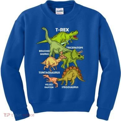 Dinosaur Species T Rex  Triceratops Dinosaur  Kids Sweatshirt
