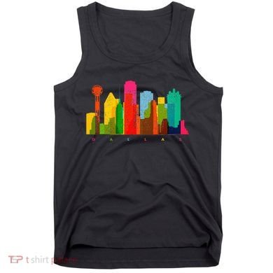 Dallas Skyline Texas Colorful Vintage Dallas Tank Top