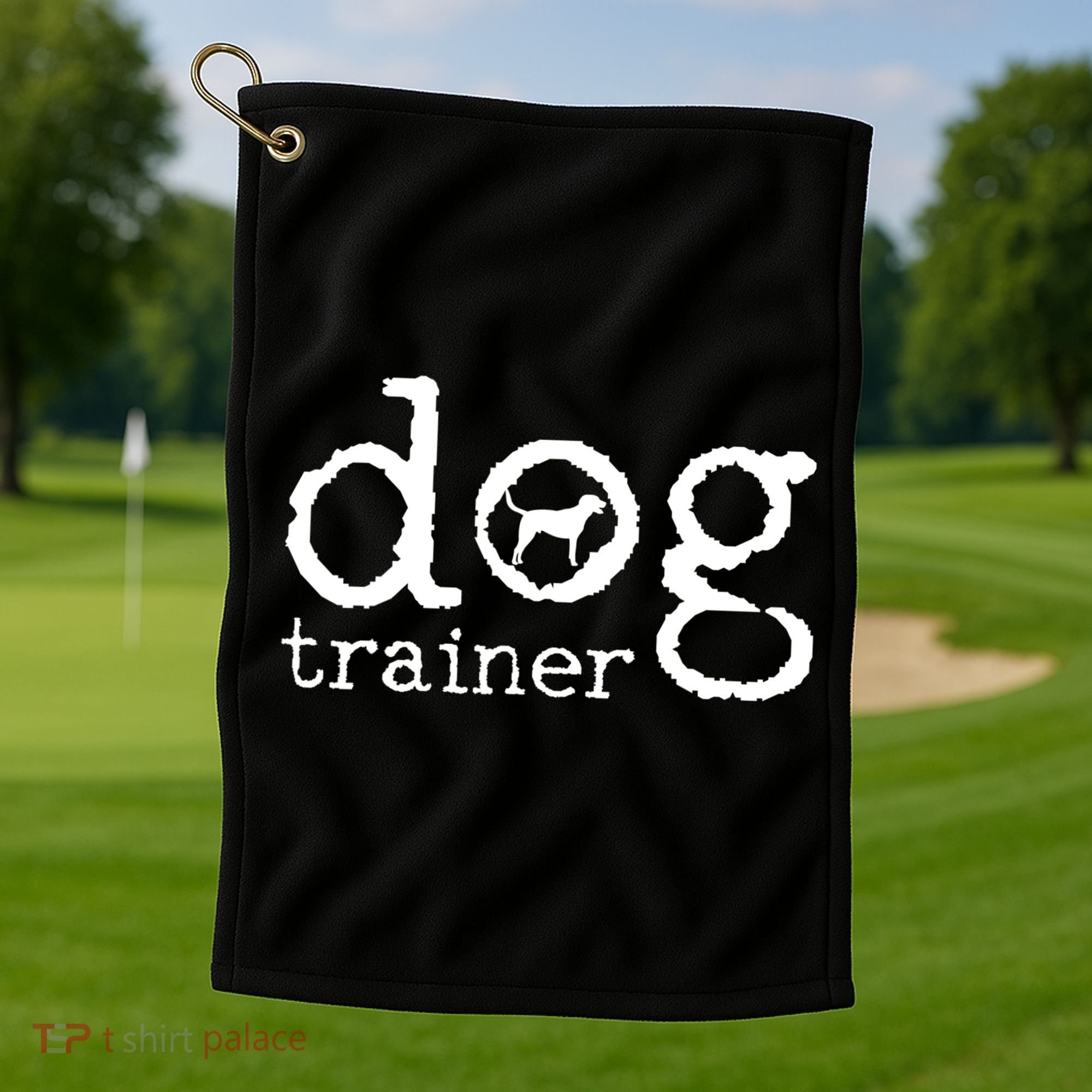 Dog School Trainer Labrador Golden Retriever Golf Towel