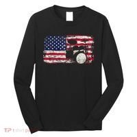 Drum Sets Usa Flag Drummer Music Lover Drumming Long Sleeve Shirt thumb 0