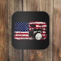 Drum Sets Usa Flag Drummer Music Lover Drumming Coaster thumb 0