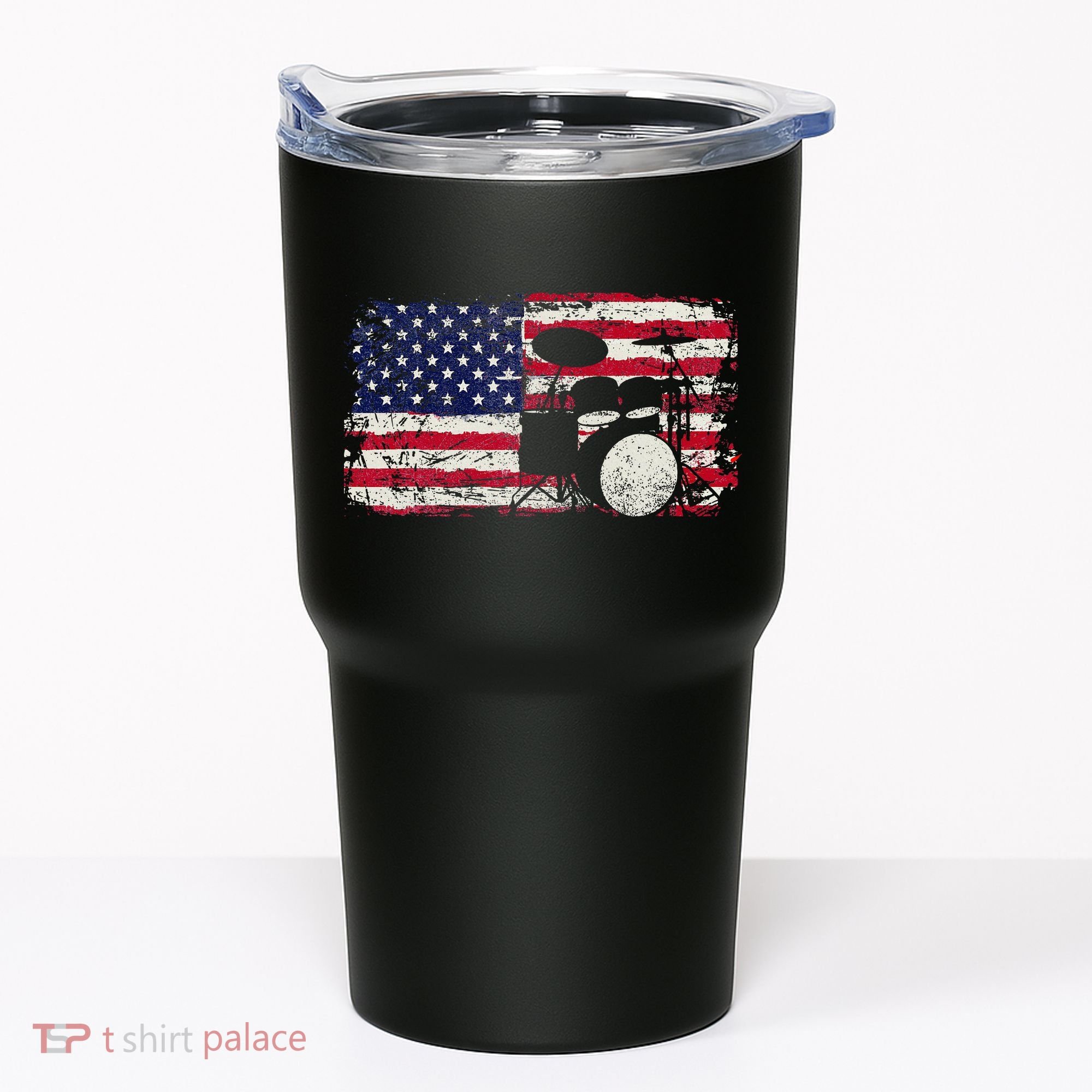 Drum Sets Usa Flag Drummer Music Lover Drumming Tumbler