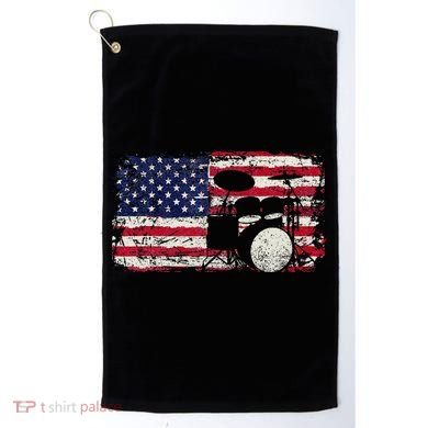 Drum Sets Usa Flag Drummer Music Lover Drumming Golf Towel