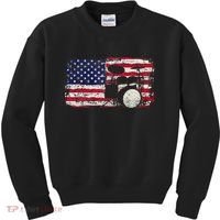 Drum Sets Usa Flag Drummer Music Lover Drumming Kids Sweatshirt thumb 0