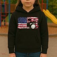 Drum Sets Usa Flag Drummer Music Lover Drumming Kids Hoodie thumb 3