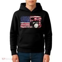 Drum Sets Usa Flag Drummer Music Lover Drumming Kids Hoodie thumb 4