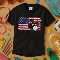 Drum Sets Usa Flag Drummer Music Lover Drumming Kids T-Shirt thumb 3