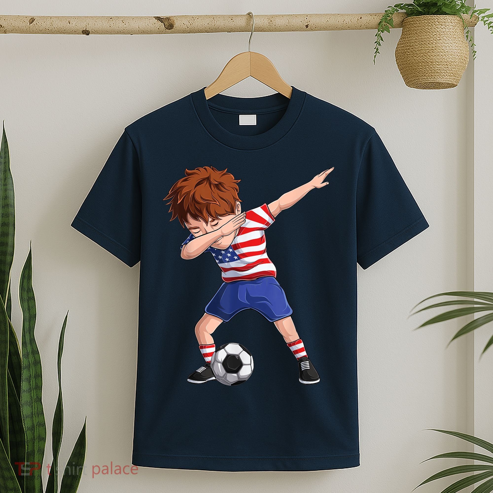 Dabbing Soccer  United States Jersey USA Football T-Shirt