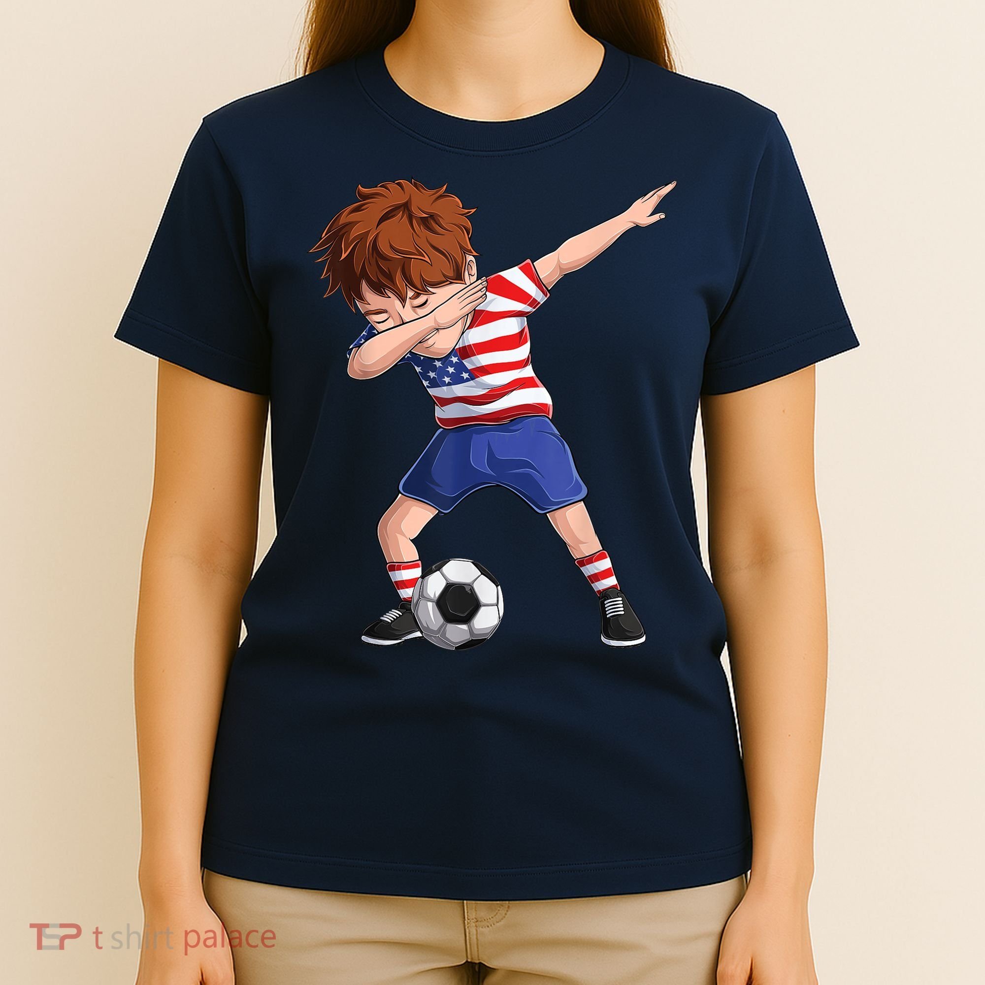 Dabbing Soccer  United States Jersey USA Football T-Shirt