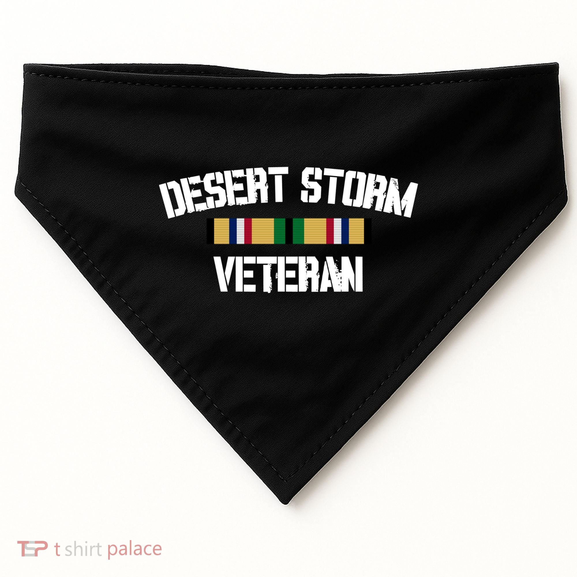 Desert Storm Veteran Pride Persian Gulf War Service Ribbon Gift USA-Made Doggie Bandana