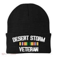 Desert Storm Veteran Pride Persian Gulf War Service Ribbon Gift Beanie thumb 0