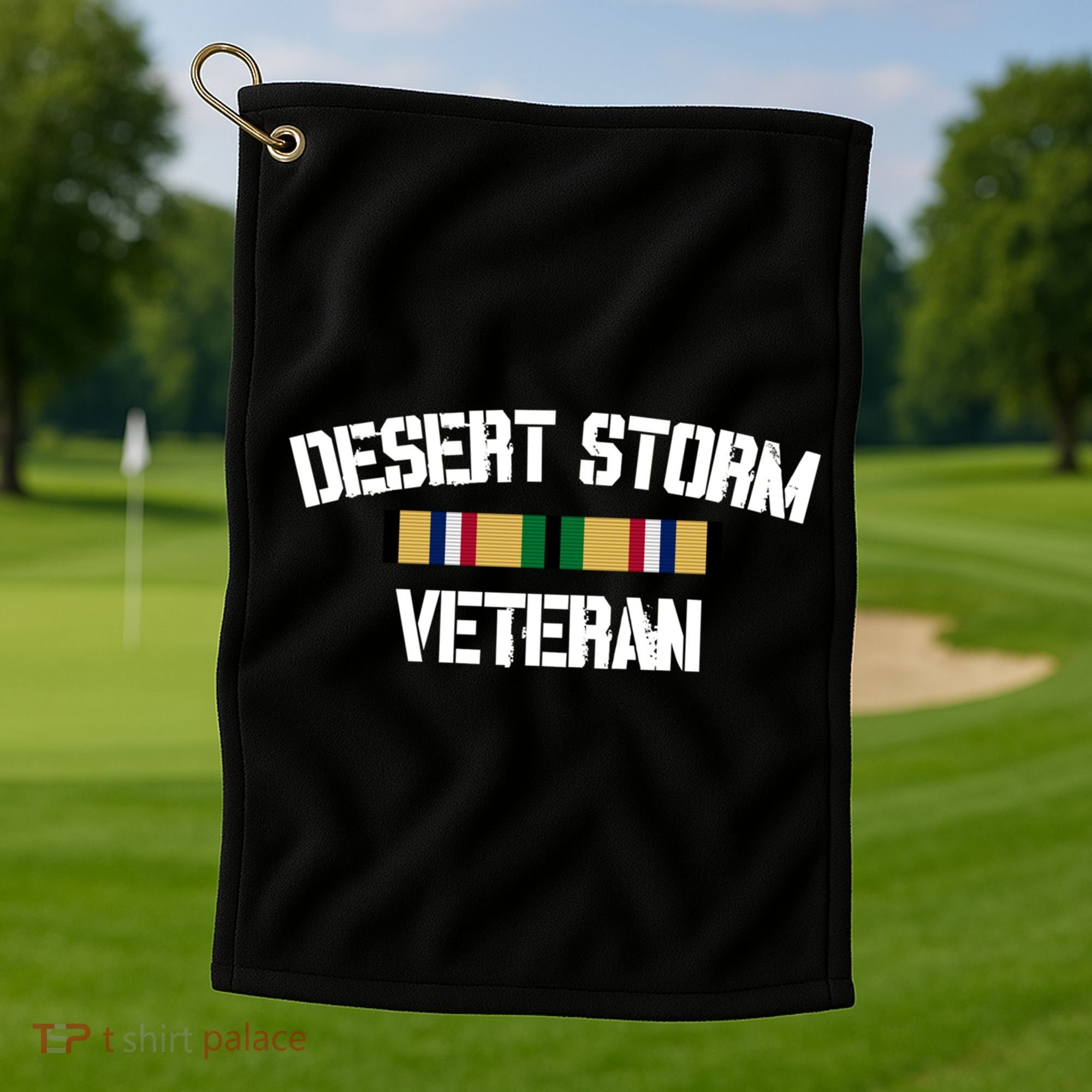 Desert Storm Veteran Pride Persian Gulf War Service Ribbon Gift Golf Towel