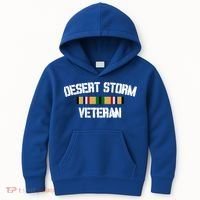 Desert Storm Veteran Pride Persian Gulf War Service Ribbon Gift Kids Hoodie thumb 0