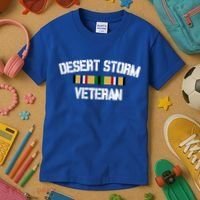 Desert Storm Veteran Pride Persian Gulf War Service Ribbon Gift Kids T-Shirt thumb 3