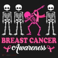 Dabbing Skeleton With Pink Ribbon Breast Cancer Halloween Bucket Hat thumb 4