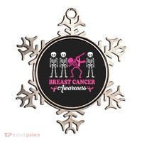 Dabbing Skeleton With Pink Ribbon Breast Cancer Halloween Ornament thumb 0