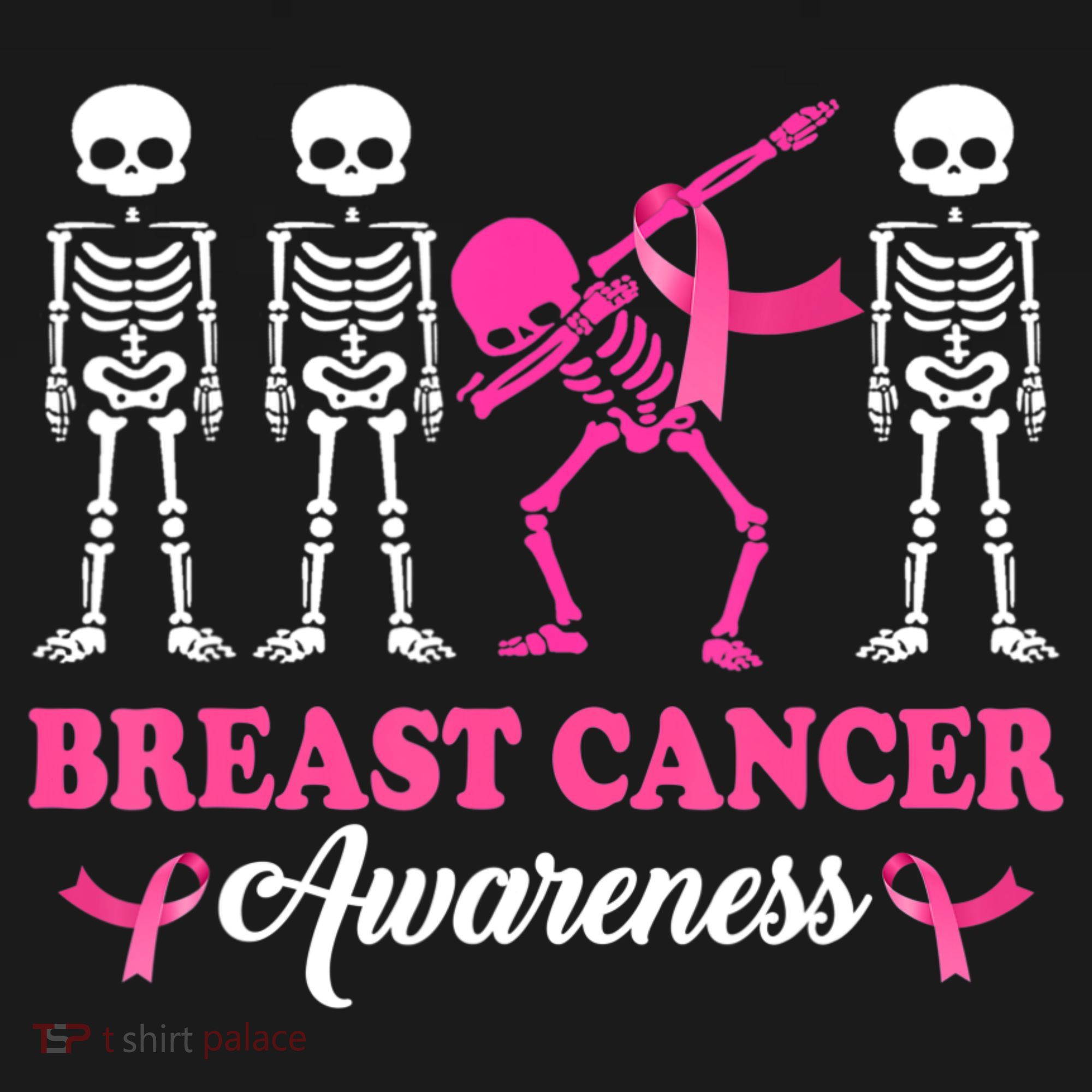 Dabbing Skeleton With Pink Ribbon Breast Cancer Halloween Ornament