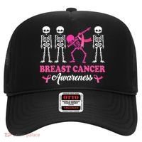 Dabbing Skeleton With Pink Ribbon Breast Cancer Halloween Hat thumb 0