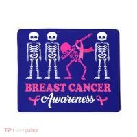 Dabbing Skeleton With Pink Ribbon Breast Cancer Halloween Mousepad thumb 0