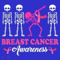 Dabbing Skeleton With Pink Ribbon Breast Cancer Halloween Women's Tank Top thumb 5