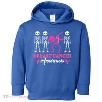 Dabbing Skeleton With Pink Ribbon Breast Cancer Halloween Toddler Hoodie thumb 0
