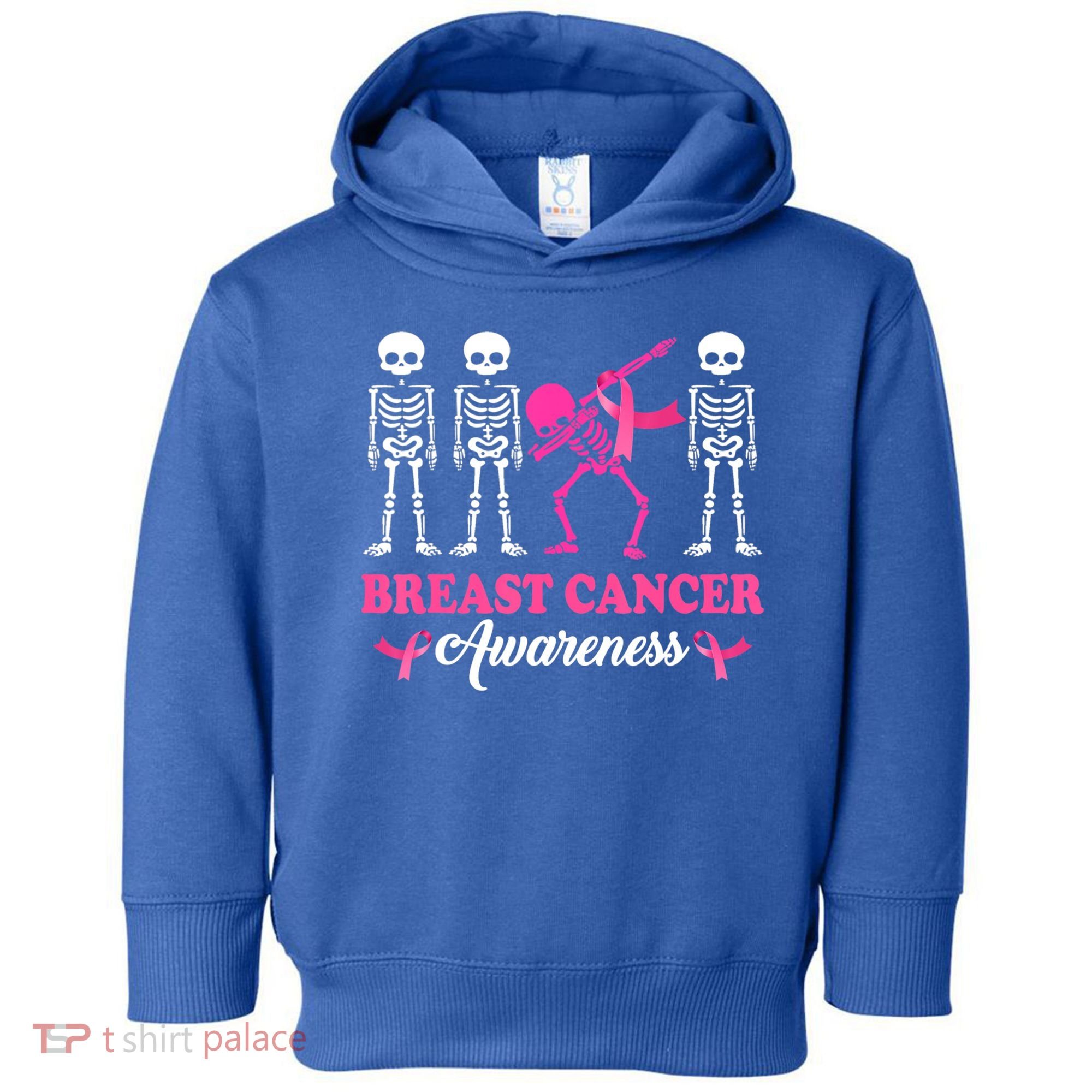 Dabbing Skeleton With Pink Ribbon Breast Cancer Halloween Toddler Hoodie