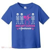 Dabbing Skeleton With Pink Ribbon Breast Cancer Halloween Toddler T-Shirt thumb 0