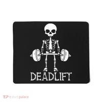 Deadlift Skeleton Workout Bodybuilding Gym Funny Skull Mousepad thumb 0