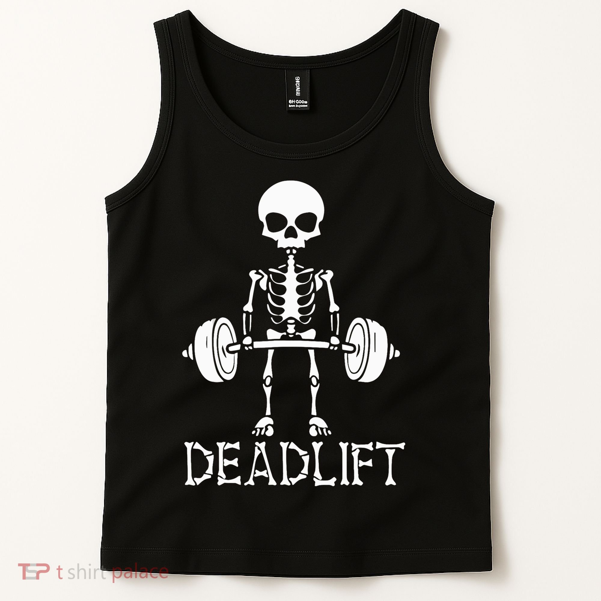 Deadlift Skeleton Workout Bodybuilding Gym Funny Skull Tank Top