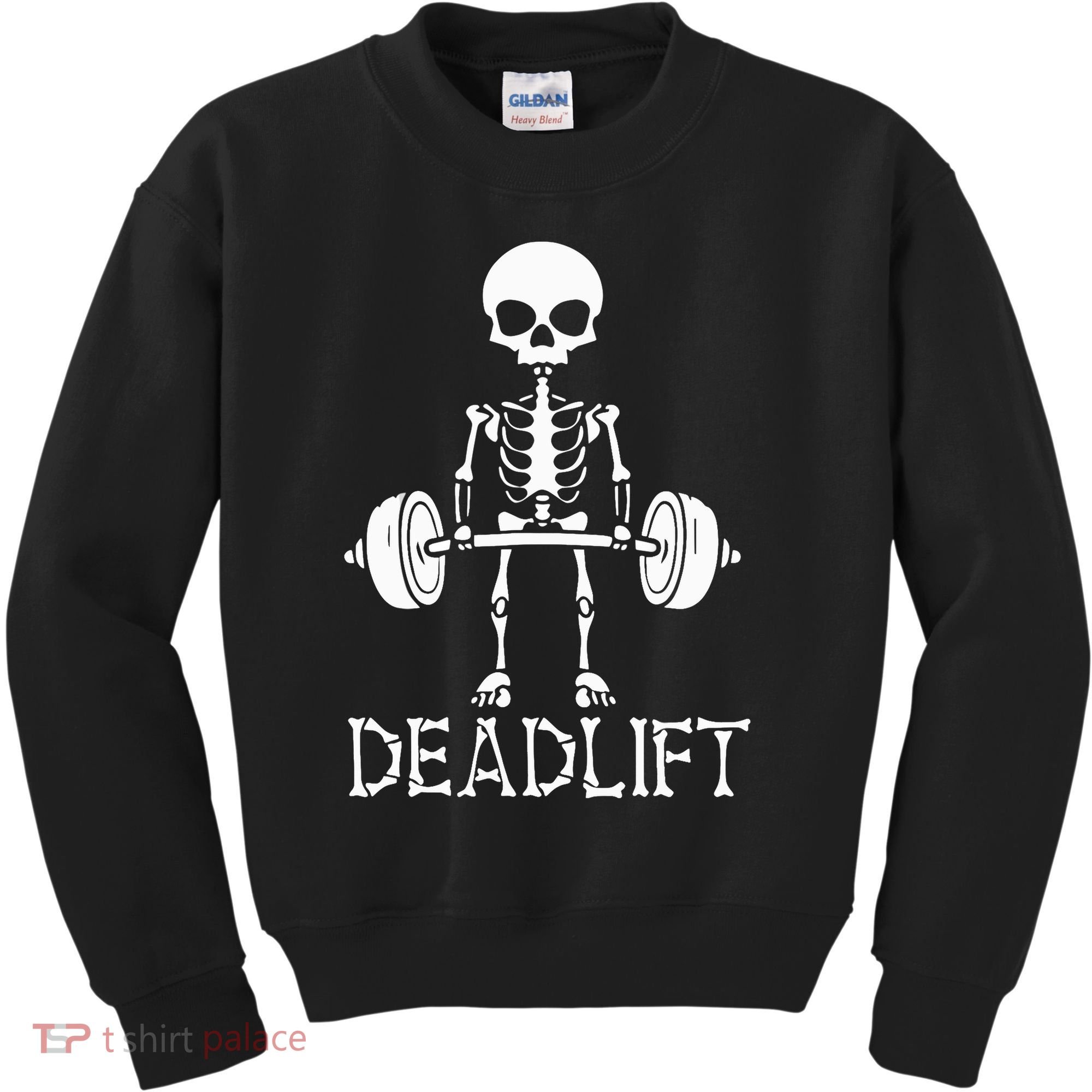 Deadlift Skeleton Workout Bodybuilding Gym Funny Skull Kids Sweatshirt